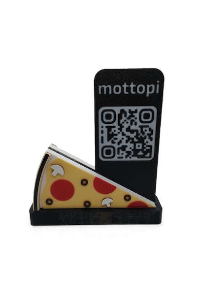 Qr Menü Standı Pizza Dilimi / Dijital Menü Modern Stand,qr Menü Masaüstü Standı,karekod Menü,kafe Menü Standı 10 Adet