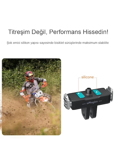 Gopro Hero 13 Uyumlu Amagisn Manyetik Hızlı Bağlantı Aparatı Magnetic Quick Release Mount Base Adaptör Siyah