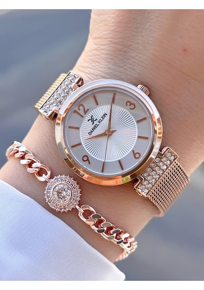 Daniel Klein Çelik Kordon 30 Mt Suya Dayanıklı Kadın Kol Saati+bileklik Byn.13966.5 Rose Gold