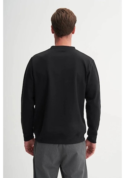 Cazador Caz 53290 Bisiklet Yaka Erkek Siyah Sweat 25 Kış Siyah