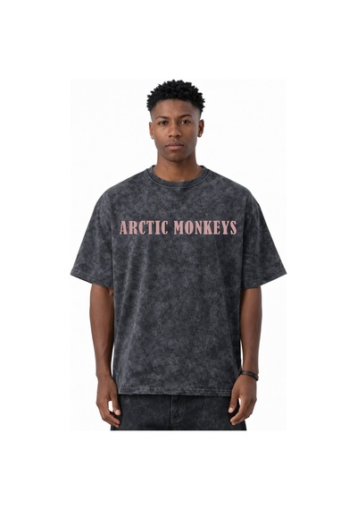 Sevbano Tasarım Arctic Monkeys Müzik Grubu Baskılı Unisex Oversize Eskitm Siyah