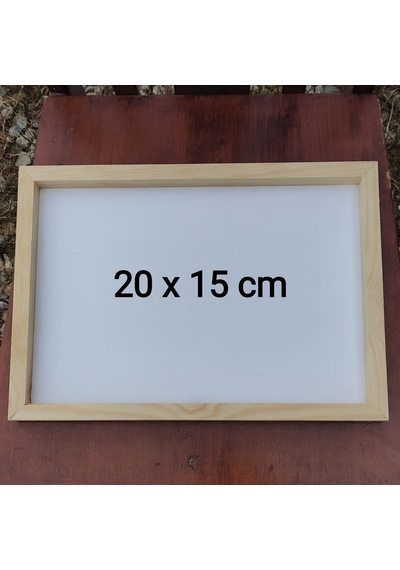 20x15cm Beyaz Ahşap Çerçeveli Pano Camsız - Arkalık Sabit