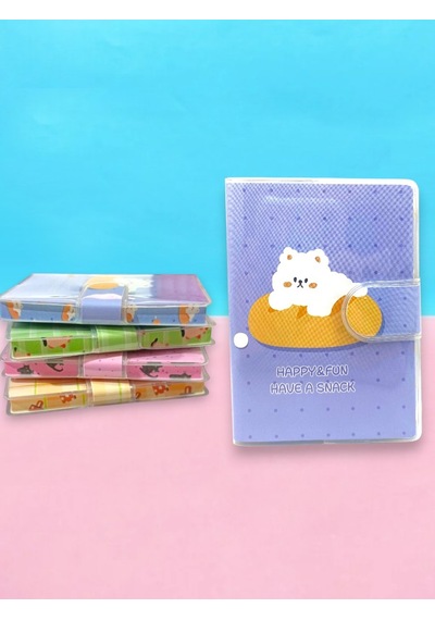 Happy & Fun Kedi A7 Not Defteri , Çıt Çıtlı Cep Defteri - Mavi