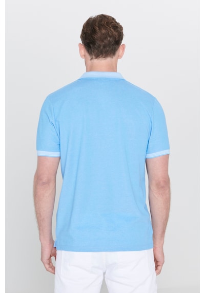 Ac&Co / Altınyıldız Classics 4A4820200047Mavm Düğmeli Polo Yaka Cepsiz Slim Fit Erkek Tişört Mavi