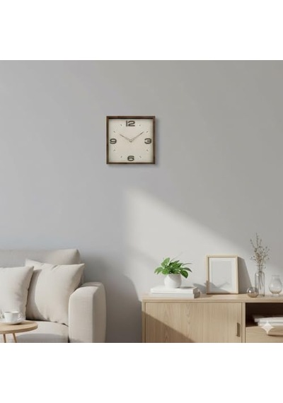 Galaxy Premium Serisi Ahşap Duvar Saati Kare 30 Cm Kahverengi 0240-beyaz-şekilli-48cm