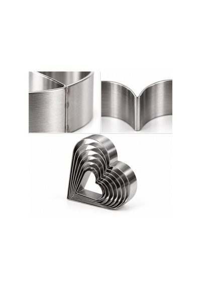 Fida Pasta Çemberi Kalp Düz 0,8mm Yükseklik 7 Cm Paslanmaz Ø23 Cm Inox