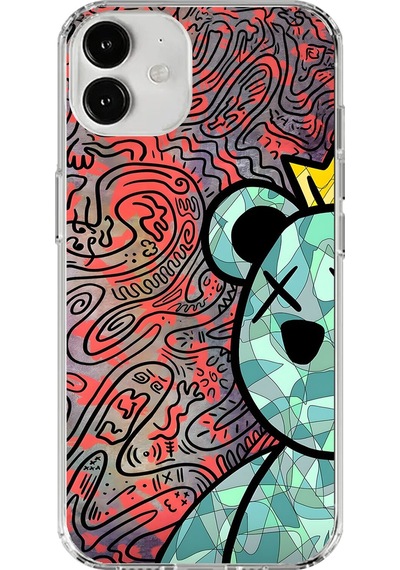 Apple Uyumlu iPhone 12 Mini Şeffaf Kılıf Graffiti 12 Tasarımlı