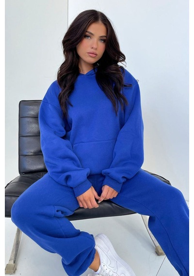 Basic Düz Eşofman Takımı Sweatshirt Jogger - Sax Mavi Oversize Şardonlu Kapüşonlu Saks Mavi Basic Düz Eşofman Takımı Sweatshirt Jogger - Sax Mavi Oversize Şardonlu Kapüşonlu Saks Mavi