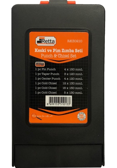 Zımba Keski Seti 6 Pç Kutulu.Pim Zımbası Retta Rkz0210