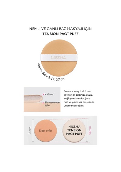 Canlı Görünüm Sunan Makyaj Pufu Tension Pact Puff Çok Renkli
