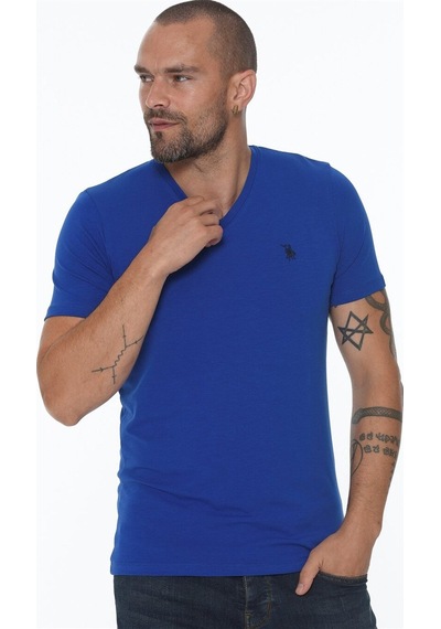 T8568 Dewberry V Yaka Erkek T-shırt-saks Saks