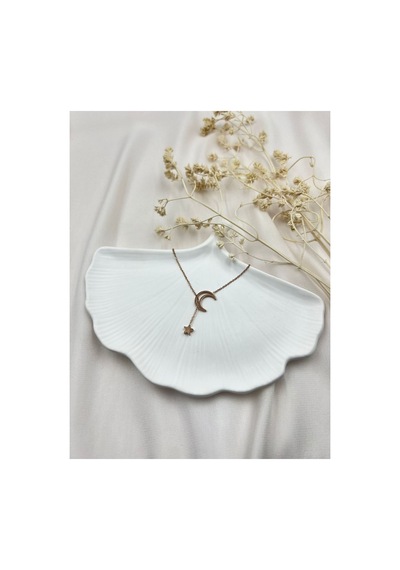 Lunarie Rose Altın Ay Ve Yıldız Sallantılı Kolye Rose Gold