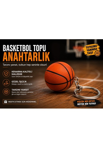 Basketbol Topu Anahtarlık , Basketbol Topu Şeklinde Araç Anahtarlık - Basketbol Topu Araba Anahtarlı
