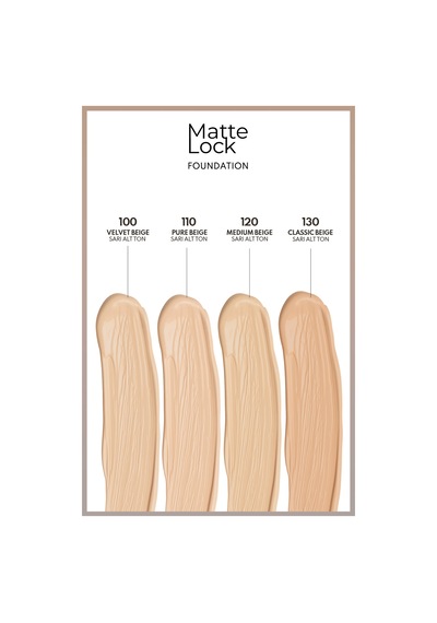 Note Matte Lock Foundation 110 Pure Beige Spf 50 Yoğun Kapatıcı Mat Bitişli Fondöten