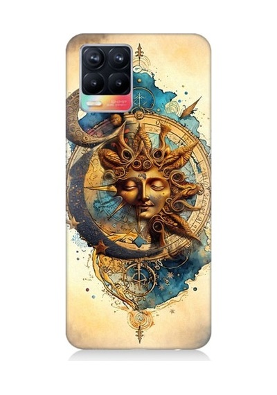 Realme 8 Uyumlu Ay Ve Güneş Tarot Desenli Silikon Kılıf