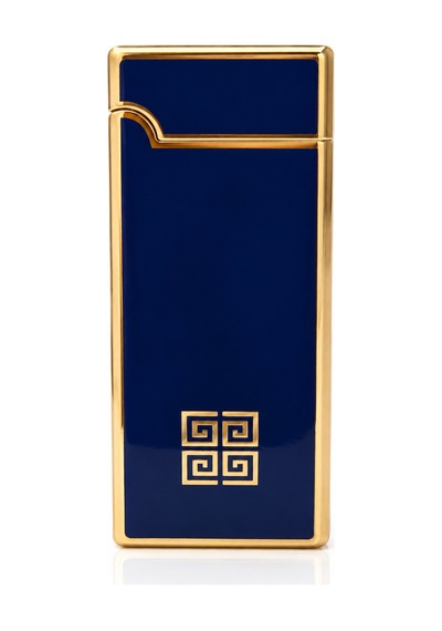 Premium Metal Gazlı Çakmak Gold Klasik Tasarım Lacivert