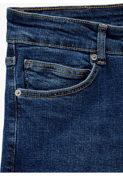 Koton Normal Bel Cepli Pamuklu Slim Fit Jean Pantolon - Brad Jean Koyu İndigo 7wam40008nd Koton Normal Bel Cepli Pamuklu Slim Fit Jean Pantolon - Brad Jean Koyu İndigo 7wam40008nd