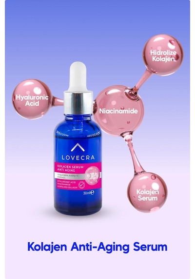 3 Etkili Kolajen Serum Niacinamide Hyaluronic Acid Nemlendirici Yaşlanma Karşıtı Cilt Serumu 30ml