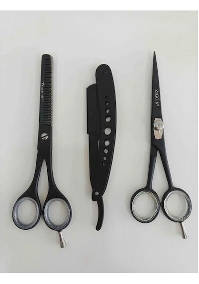Smp Berber Makası 6 Inç Kuaförlerin Salon Profesyonel 3lü Set Jilet Ağız
