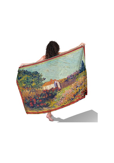 Canvas Summer Desen İç Göstermeyen Saten Pareo Çok Renkli