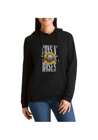 Guns N Roses Metal Rock Müzik Baskılı Siyah Kadın Kapşonlu Sweas