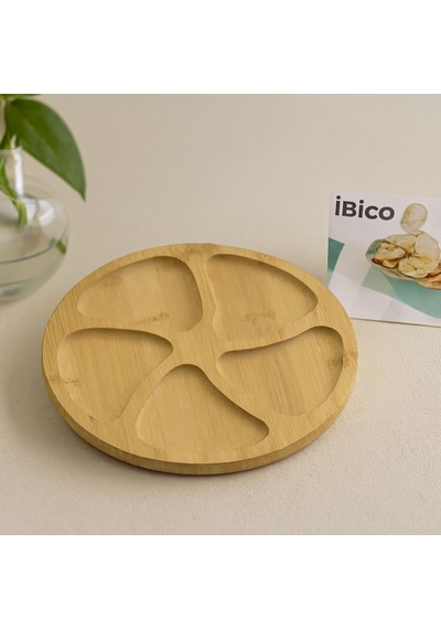 Bambu 5 Bölmeli Yuvarlak Servis Tepsisi 20 X 1.4 Cm Açık Mavi