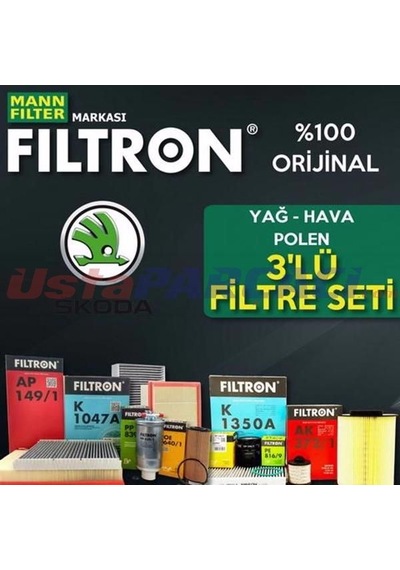 Skoda Superb 1.4 Tsı Filtron Filtre Bakım Seti 2009-2015 Cax (495301344)