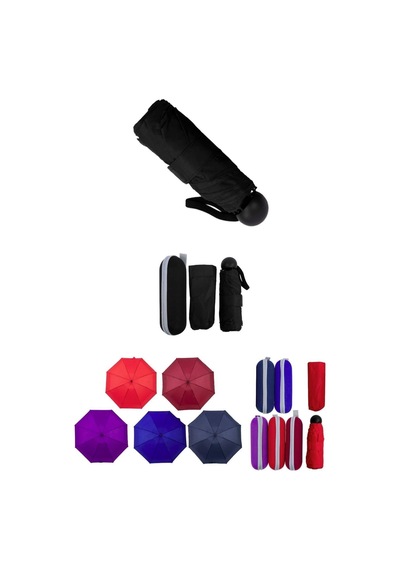 Marlux Mini Süper Çantalı Fermuarlı Kılıflı Rüzgar Koruma 8 Fiber Telli Kapsül Şemsiye Mavi Çok Renkli