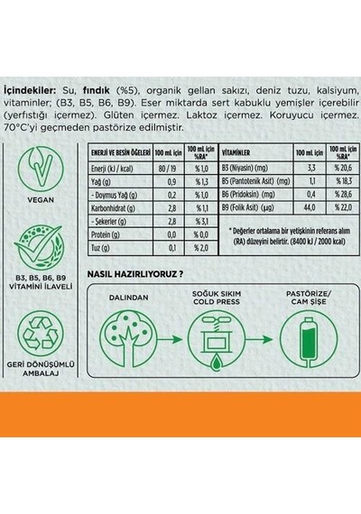 Karadeniz Fındığı Sütü 700ml