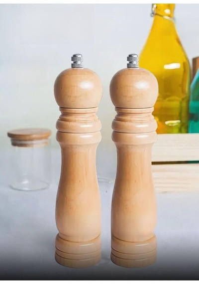 2'li Set Karabiber Değirmeni Baharat Değirmeni Kalınlık Ayarlı Baharat Öğütücü Çelik Bıçaklı 21 Cm Çok Renkli