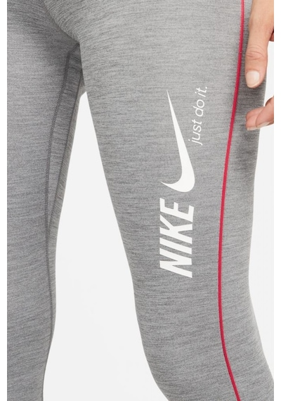 Nike One Dri Fit Training Printed Grey Leggings Toparlayıcı 2 İç Cepli Gri Tayt