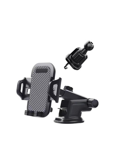 Araç Oto İçi 2in1 Uzayan Vantuzlu Ve Havalandırma Telefon Tutucu Tutacağı Sh3100 1-black