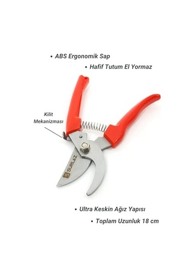 2 Parça Set Bağ Bahçe Budama Makası Ergonomik Sap Ve Kolay Kullanım