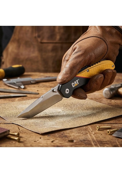Cat Da980047 Kemer Askı Kancalı Katlanabilir 18cm Paslanmaz Çelik Kamp Çakısı