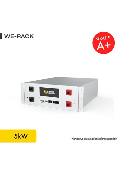 Werer Energy   51,2V 100Ah - 5kW LiFePO4 Rack Series Bluetooth'lu Lityum Demir Fosfat Akü