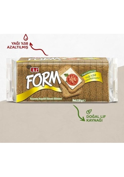 Eti Form Kızartılmış Kepekli Ekmek Dilimleri 138 G