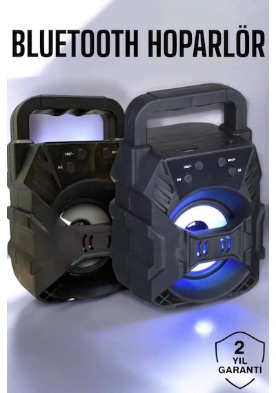 Mey İthalat Taşınabilir Bluetooth Hoparlör Led Işıklı Uzun Pil Ömrü