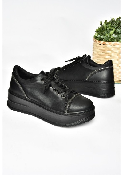 Fox Shoes R274217509 Siyah Kalın Tabanlı Spor Ayakkabı Sneakers Siyah