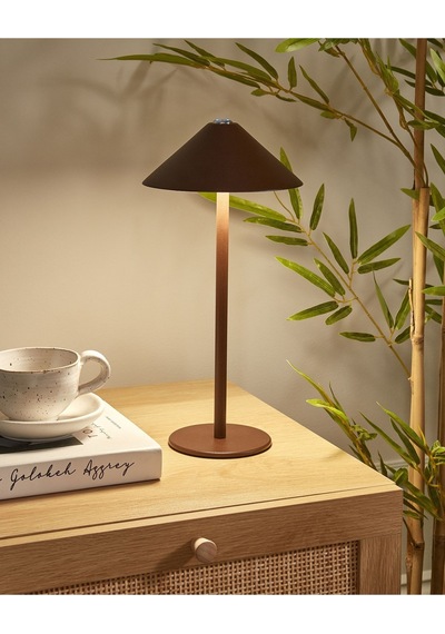 Beliani Kahverengi Kablosuz Led Masa Lambası, Dimmerli, Usb Şarjlı Ve Modern Tasarım Lambader Diğer