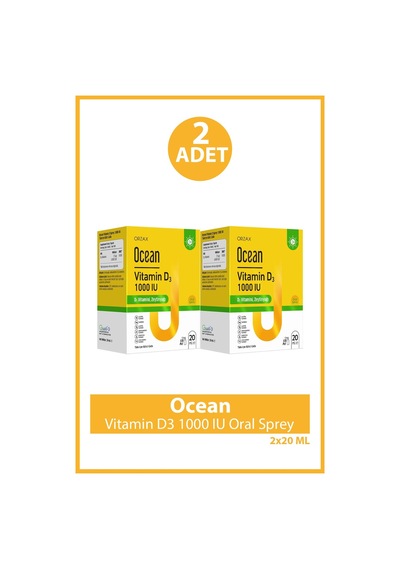 Ocean Vitamin D3 1000 Iu Oral Sprey 20 Ml 2 Adet