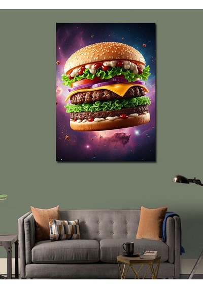 Kanvas Tablo Renklerin Canlı Burgeri 70cmx100cm