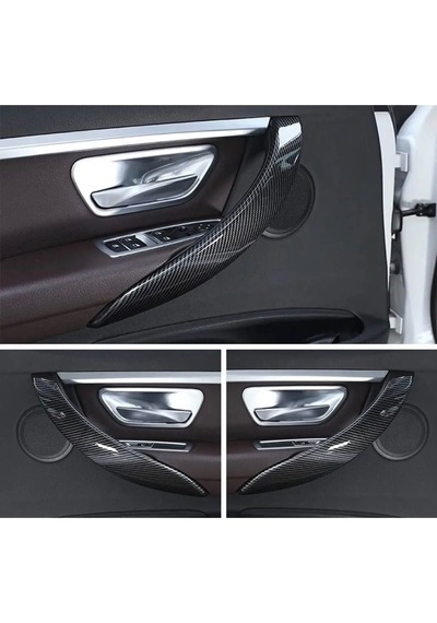 Bmw F30 F32 F34 F36 Uyumlu İç Kapı Kolu Tutamaç Dış Bölümü Karbon Kaplama 4 Adettir