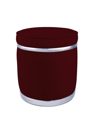 Zerafet Silver Kaplama Luxery Puf-bordo Babyface Kumaş Pofuduk Oturma Pufu&makyaj Pufu&bench