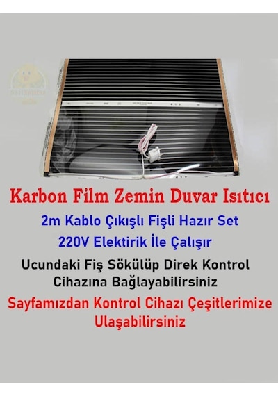 Karbon Isıtıcı Film 100x80 Cm Hazır Kablo Fişli Kafes Kümes Zemin
