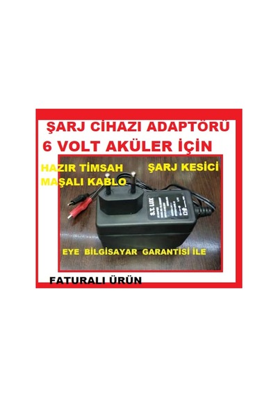 Şarj Cihazı Pil Batarya 6V Akü Adaptörü