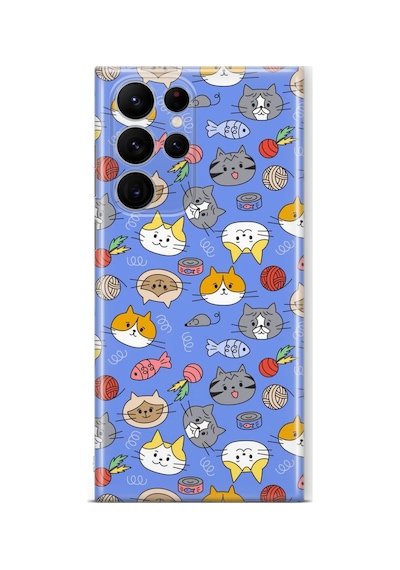 Samsung Galaxy S26 Ultra Uyumlu Baskılı Şeffaf Telefon Kılıfı Koleksiyon: Pawprint Stories 5