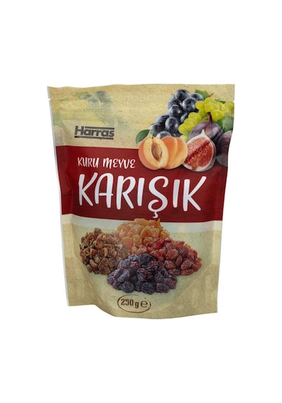 Lüks Karışık Kuru Meyve 4'lü Paket Doğal İncir Kayısı Üzüm Karışımı 4 Adet X 250 Gr 250 G