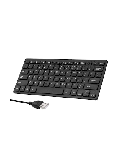 Maiyame K-1000 Mini Klavye 78 Tuşlu Mini Klavye Usb İle Çalışan Kablolu Klavye Çikolata Klavye Taş Klavye