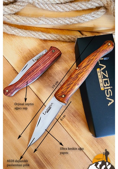 Ceviz Sap Çakı Kamp Çakısı Outdoor Piknik Çakısı Yns-852 Kahverengi