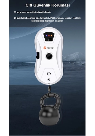 Rz1-11 Crystal Cam Silme Robotu Kumandalı Su Püskürtmeli Çift Moplu Beyaz